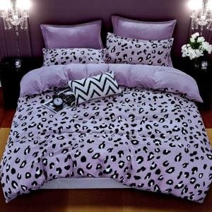 مجموعة أغطية السرير بتصميم نمر جريء 4 قطع مقاس كينج كوين