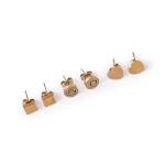 مجموعة أقراط مربعة ونجمة وزهرة يدوية