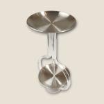 صينية تقديم أكريليك بطبقتين – تصميم دائري باللون الفضي