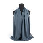 شيلة شيفون وقطن بحواف مطرزة بدقة – رمادي فاتح