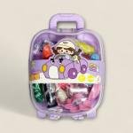 مجموعة عجينة اللعب الإبداعية للأطفال بحقيبة سفر على شكل طائرة 14 لونا مع قوالب ممتعة