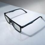 نظارة طبية مستطيلة الشكل باللون الأزرق الداكن مع أذرع منسوجة