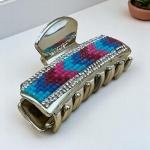 مشبك شعر فسيفسائي مطرز بالكريستال – إكسسوار شعر نسائي أنيق