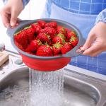 مصفاة قابلة للطي بمقابض – أحمر ورمادي