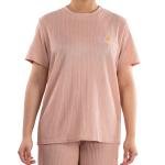 طقم ملابس منزلية بنقشة مضلعة تطريز على الصدر وقصة مريحة راحة وأناقة في كل لحظة