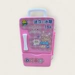 مجموعة عجينة اللعب في صندوق صغير وردي على شكل ثلاجة 18 لونا مع قوالب وأدوات ممتعة