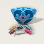 مجموعة عجينة اللعب بشكل قلب للأميرات 12 لونا مع حقيبة حمل زرقاء مزخرفة