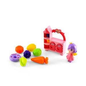 مجموعة متجر بقالة صغيرة مع دمية أميرة