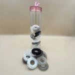 أربطة شعر لولبية 6 قطع مثبتة بدون انزلاق مع أنبوب تخزين شفاف