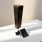 كيوب أروما معطر جو على شكل برج مكعب ذهبي لامع وأسود معطر زيوتی عطري أنيق للمنزل والمكتب