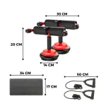 عجلة تمارين البطن متعددة الوظائف مع أربطة مقاومة ومقابض إسفنجية