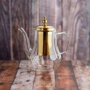 إبريق شاي زجاجي بتصميم مريح 750 مل