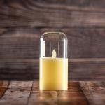 شمعة LED شفافة بدون لهب – شكل أسطواني