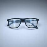 نظارة طبية مستطيلة الشكل باللون الأزرق الداكن مع أذرع منسوجة