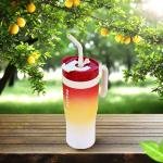 كوب ماء متدرج اللون مع مقبض وغطاء