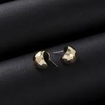 Artificial Hammered Hoop Earrings