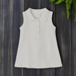 فستان بولو بناتي بدون أكمام بقصة A واسعة