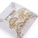 مجموعة مشابك شعر منحنية مرصعة بالكريستال