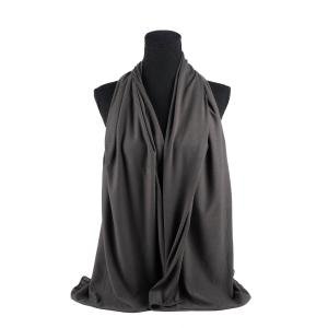 وشاح من القطن والشيفون بحواف مخيطة بدقة - أخضر غامق