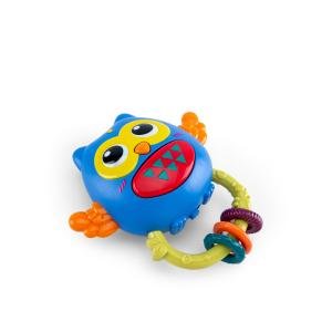 لعبة شخشيخة للأطفال على شكل بومة مع حلقات للتسنين