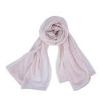 شيلة قطن وشيفون بحواف مطرزة بدقة – لون خوخي