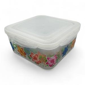 مجموعة حاويات تخزين الطعام البلاستيكية المطبوعة بالزهور