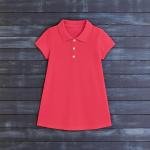 فستان بولو بناتي بقصة A كلاسيكية بقماش مضلع وأزرار وياقة