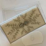 Embroidered Fabric Envelope – Golden Laurel Blossom Design