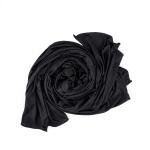 وشاح قطن وشيفون بحواف مطرزة – أسود فحمي