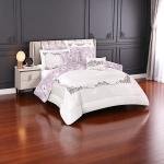 طقم مفارش "فيكتوريا" من مورا إسبانيا – 7 قطع بتطريز زهور وتصميم بلونين