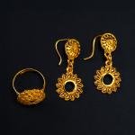طقم مجوهرات فاخر مستوحى من زهرة دوار الشمس بنقوش فيليجري