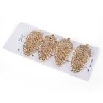 مشبك شعر مستوحى من الأوراق بأحجار الراين والكريستال