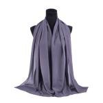 شيلة خليط بين القطن و البوليستر بحواف مطرزة بدقة - الرمادي الفحمي