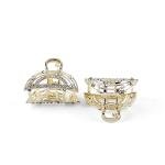 مجموعة مشابك شعر على شكل مروحة مرصعة بأحجار الراين