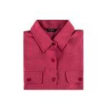 قميص فاخر بأزرار أمامية وجيوب مزدوجة وياقة كلاسيكية