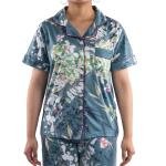 طقم بيجامة ستان بنقشة بيزلي ناعم، مريح وأنيق