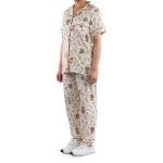 طقم بيجامة ستان بنقشة بيزلي ناعم، مريح وأنيق