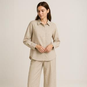 طقم بدلة كتان نسائية أنيقة ومريحة لفصل الصيف