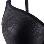 حمالة صدر مبطنة بسلك دعم ونسيج ساتان بنقشة جلد الأفعى مع لمسة فيونكة