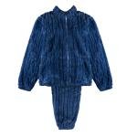 طقم بيجاما نسائي بنقشة متعرجة وسحاب أمامي