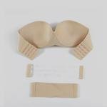 VIP Diamond حمالة صدر باندو من للملابس الداخلية - حمالة صدر بدون حمالات باللون البيج مع ملحقات خلفية