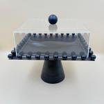 طبق الكيك الحديدي الأسود ذو القاعدة المربعة