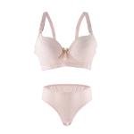 طقم حمالة صدر مبطنة ومخططة مع سلك سفلي وربطة أناقة وراحة يومية