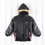 جاكيت شتوي للأطفال بقبعة بتصميم كوري مع خطوط على الجيوب