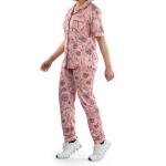 طقم بيجامة ستان بنقشة بيزلي ناعم، مريح وأنيق