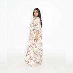 فستان استقبال فرنسي من القطن مع تطريز