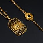 مجموعة مجوهرات بنقوش شمسية كلاسيكية