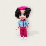 دمية ماي الفتاة الصغيرة بملابس تنكرية تنورة وردية وعصابة رأس الهدية المثالية للأطفال دمية قابلة للجمع وصديقة للعب