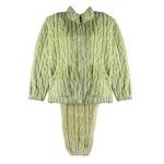 طقم بيجاما نسائي بنقشة متعرجة وسحاب أمامي