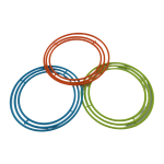 مجموعة لعبة رمي الحلقات الملونة